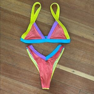 One One Color Block Bikini Set Size S